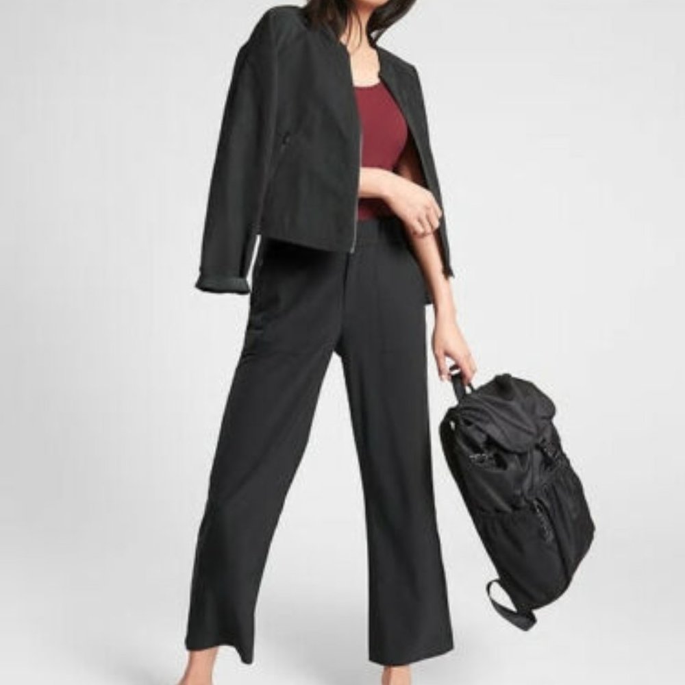 ATHLETA TRIBECCA UTILITY CROP BLACK PANTS SIZE 10